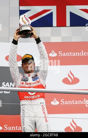 Jenson Button (GBR) McLaren feiert seinen dritten Platz auf dem Podium. Großer Preis von Deutschland, Sonntag, 22. Juli 2012. Hockenheim, Deutschland. Stockfoto