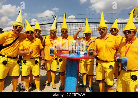 Fans und Atmosphäre. Großer Preis von Ungarn, Samstag, 28. Juli 2012. Budapest, Ungarn. Stockfoto