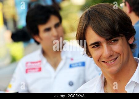 Esteban Gutierrez (MEX) sauber Dritter Fahrer und Sergio Perez (MEX) sauber. Abu Dhabi Grand Prix, Donnerstag, 1. November 2012. Yas Marina Circuit, Abu Dhabi, VAE. Stockfoto