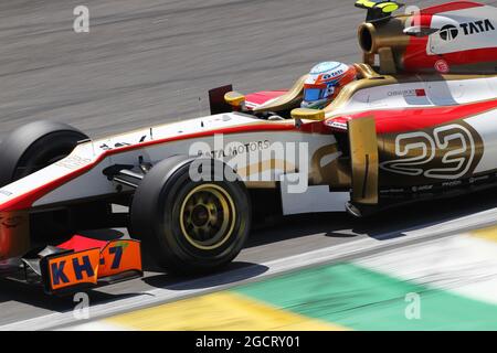 Narain Karthikeyan (IND) HRT Formel-1-Team HRT F112. Großer Preis von Brasilien, Freitag, 23. November 2012. Sao Paulo, Brasilien. Stockfoto