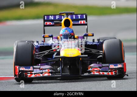 Sebastian Vettel (GER) Red Bull Racing RB9. Formel-1-Tests, erster Tag, Dienstag, 19. Februar 2013. Barcelona, Spanien. Stockfoto