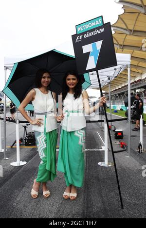 Grid-Mädchen. Großer Preis von Malaysia, Sonntag, 24. März 2013. Sepang, Kuala Lumpur, Malaysia. Stockfoto