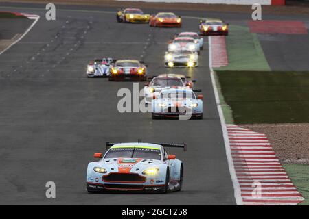 Darren Turner (GBR)/Stefan Muecke (GER)/Bruno Senna (BRA) Aston Martin Vantage V8. FIA-Langstrecken-Weltmeisterschaft, Runde 1, Sonntag, 14. April 2013. Silverstone, England. Stockfoto