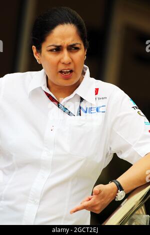 Monisha Kaltenborn (AUT) sauber Teamleiterin. Großer Preis von Bahrain, Samstag, 20. April 2013. Sakhir, Bahrain. Stockfoto