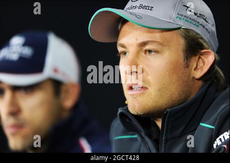 Nico Rosberg (GER) Mercedes AMG F1 bei der FIA-Pressekonferenz. Großer Preis von Kanada, Donnerstag, 6. Juni 2013. Montreal, Kanada. Stockfoto