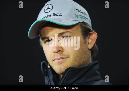 Nico Rosberg (GER) Mercedes AMG F1 bei der FIA-Pressekonferenz. Großer Preis von Kanada, Donnerstag, 6. Juni 2013. Montreal, Kanada. Stockfoto