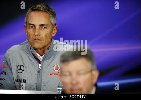 Martin Whitmarsh (GBR) McLaren Chief Executive Officer bei der FIA-Pressekonferenz. Großer Preis von Kanada, Freitag, 7. Juni 2013. Montreal, Kanada. Stockfoto