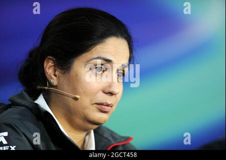 Monisha Kaltenborn (AUT) sauber Teamleiterin bei der FIA Pressekonferenz. Großer Preis von Kanada, Freitag, 7. Juni 2013. Montreal, Kanada. Stockfoto