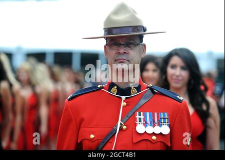 Kanadischer Berittene Polizist. Großer Preis von Kanada, Sonntag, 9. Juni 2013. Montreal, Kanada. Stockfoto