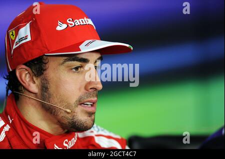 Fernando Alonso (ESP) Ferrari bei der FIA-Pressekonferenz. Großer Preis von Kanada, Sonntag, 9. Juni 2013. Montreal, Kanada. Stockfoto