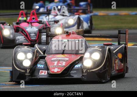 Andrea Belicchi (ITA) / Mathias Beche (SUI) / Cong Fu Cheng (CHN) Rebellion Racing, Lola B12/60 Coupe, Toyota. 24-Stunden-Rennen von Le Mans, Samstag, 22. Juni 2013. Le Mans, Frankreich. Stockfoto