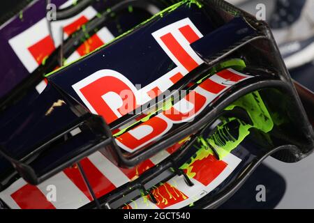 Flow-vis-Lackierung auf dem Red Bull Racing RB9-Frontflügel. Großer Preis von Großbritannien, Samstag, 29. Juni 2013. Silverstone, England. Stockfoto