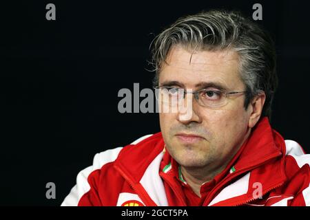 Pat Fry (GBR) Ferrari Stellvertretender technischer Direktor und Leiter der Renntechnik bei der FIA-Pressekonferenz. Großer Preis von Deutschland, Freitag, 5. Juli 2013. Nürburgring, Deutschland. Stockfoto