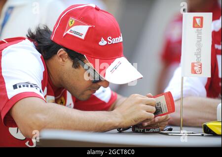 Felipe Massa (BH) Ferrari. Großer Preis von Singapur, Freitag, 20. September 2013. Marina Bay Street Circuit, Singapur. Stockfoto