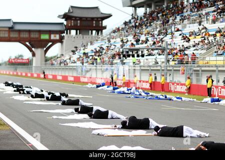 Anzeige vor dem Rennen. Großer Preis von Korea, Sonntag, 6. Oktober 2013. Yeongam, Südkorea. Stockfoto