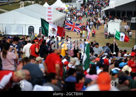 Ventilatoren und Flaggen. Großer Preis der Vereinigten Staaten, Sonntag, 17. November 2013. Circuit of the Americas, Austin, Texas, USA. Stockfoto