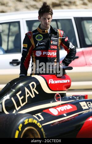 Romain Grosjean (FRA) Lotus F1 E22 hält auf dem Kurs. Formel-1-Test, Bahrain Test zwei, Tag vier, Sonntag, 2. März 2014. Sakhir, Bahrain. Stockfoto