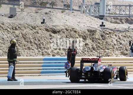 Romain Grosjean (FRA) Lotus F1 E22 hält auf dem Kurs. Formel-1-Test, Bahrain Test zwei, Tag vier, Sonntag, 2. März 2014. Sakhir, Bahrain. Stockfoto