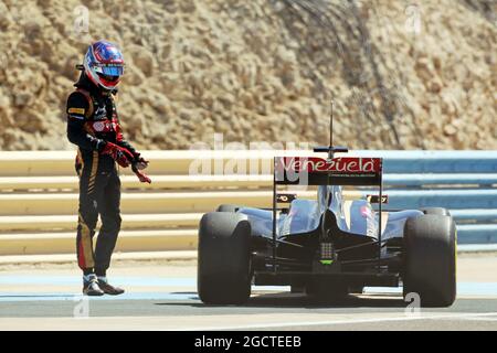 Romain Grosjean (FRA) Lotus F1 E22 hält auf dem Kurs. Formel-1-Test, Bahrain Test zwei, Tag vier, Sonntag, 2. März 2014. Sakhir, Bahrain. Stockfoto