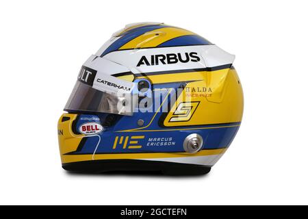 Der Helm von Marcus Ericsson (SWE) Caterham. Formel-1-Tests, Tag vier, Freitag, 31. Januar 2014. Jerez, Spanien. Stockfoto