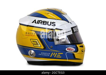 Der Helm von Marcus Ericsson (SWE) Caterham. Formel-1-Tests, Tag vier, Freitag, 31. Januar 2014. Jerez, Spanien. Stockfoto