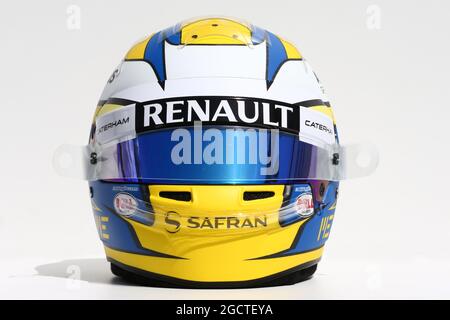 Der Helm von Marcus Ericsson (SWE) Caterham. Großer Preis von Australien, Donnerstag, 13. März 2014. Albert Park, Melbourne, Australien. Stockfoto