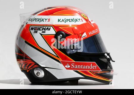 Der Helm von Kimi Räikkönen (FIN) Ferrari. Großer Preis von Australien, Donnerstag, 13. März 2014. Albert Park, Melbourne, Australien. Stockfoto