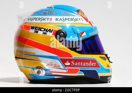 Der Helm von Fernando Alonso (ESP) Ferrari. Großer Preis von Australien, Donnerstag, 13. März 2014. Albert Park, Melbourne, Australien. Stockfoto