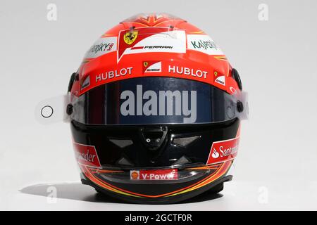 Der Helm von Kimi Räikkönen (FIN) Ferrari. Großer Preis von Australien, Donnerstag, 13. März 2014. Albert Park, Melbourne, Australien. Stockfoto