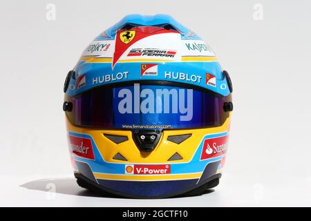 Der Helm von Fernando Alonso (ESP) Ferrari. Großer Preis von Australien, Donnerstag, 13. März 2014. Albert Park, Melbourne, Australien. Stockfoto