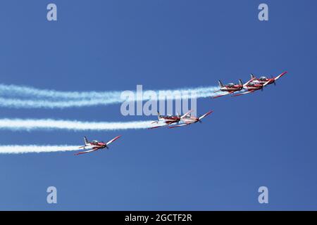 Eine Luftanzeige. Großer Preis von Australien, Freitag, 14. März 2014. Albert Park, Melbourne, Australien. Stockfoto