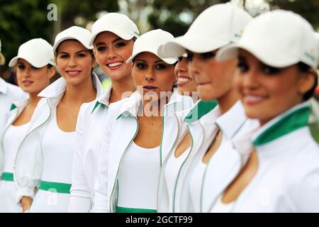 Grid-Mädchen. Großer Preis von Australien, Sonntag, 16. März 2014. Albert Park, Melbourne, Australien. Stockfoto