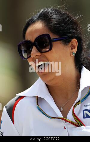 Monisha Kaltenborn (AUT) sauber Teamleiterin. Großer Preis von Bahrain, Freitag, 4. April 2014. Sakhir, Bahrain. Stockfoto