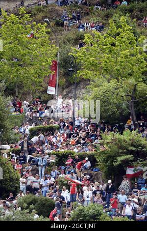 Fans auf dem Hügel. Großer Preis von Monaco, Sonntag, 25. Mai 2014. Monte Carlo, Monaco. Stockfoto