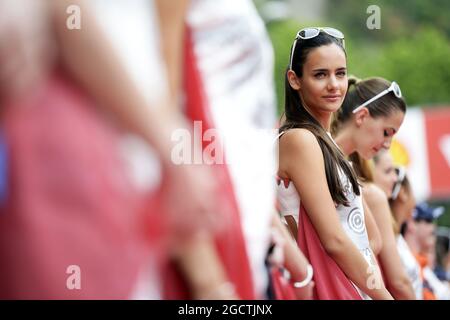Grid-Mädchen. Großer Preis von Monaco, Sonntag, 25. Mai 2014. Monte Carlo, Monaco. Stockfoto