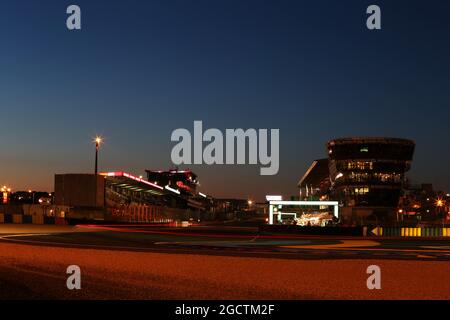 Landschaftlich reizvolle nächtliche Action. FIA-Langstrecken-Weltmeisterschaft, 24 Stunden von Le Mans -Qualifying, Donnerstag, 12. Juni 2014. Le Mans, Frankreich. Stockfoto