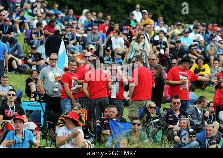 Lüfter. Großer Preis von Österreich, Samstag, 21. Juni 2014. Spielberg, Österreich. Stockfoto