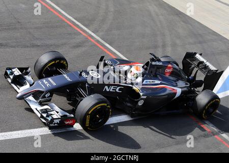 Adrian Sutil (GER) sauber C33. Formula One Testing, Dienstag, 8. Juli 2014. Silverstone, England. Stockfoto