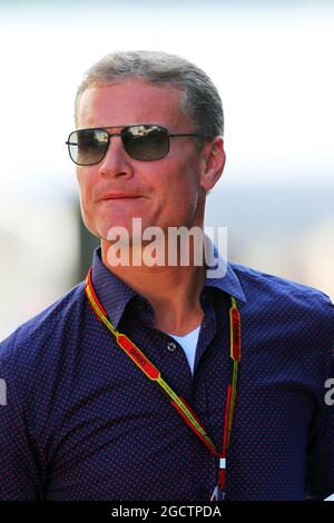 David Coulthard (GBR) Red Bull Racing und Scuderia Toro Advisor/BBC Television Kommentator. Großer Preis von Deutschland, Samstag, 19. Juli 2014. Hockenheim, Deutschland. Stockfoto