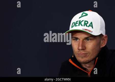 Nico Hulkenberg (GER) Sahara Force India F1 bei der FIA-Pressekonferenz. Großer Preis von Japan, Donnerstag, 2. Oktober 2014. Suzuka, Japan. Stockfoto