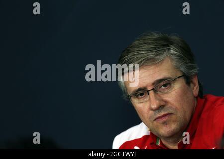 Pat Fry (GBR) Ferrari Stellvertretender technischer Direktor und Leiter der Renntechnik bei der FIA-Pressekonferenz. Großer Preis von Japan, Freitag, 3. Oktober 2014. Suzuka, Japan. Stockfoto