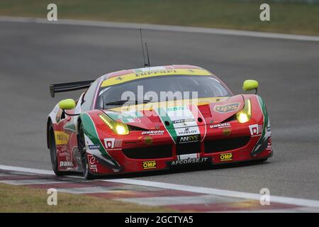 Davide Rigon (FRA) / James Calado (GBR) #71 AF Corse Ferrari F458 Italia. FIA-Langstrecken-Weltmeisterschaft, Runde 6, Freitag, 31. Oktober 2014. Shanghai, China. Stockfoto