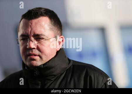 Eric Boullier (FRA) McLaren Racing Director. Formel-1-Tests, Tag zwei, Montag, 2. Februar 2015. Jerez, Spanien. Stockfoto