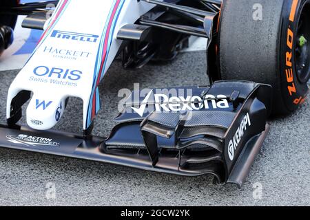 Williams FW37 Frontflügel Detail. Formel-1-Tests, Tag 2, Freitag, 20. Februar 2015. Barcelona, Spanien. Stockfoto