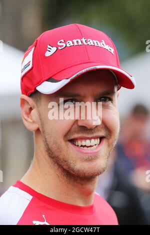 Sebastian Vettel (GER) Ferrari. Großer Preis von Australien, Donnerstag, 12. März 2015. Albert Park, Melbourne, Australien. Stockfoto