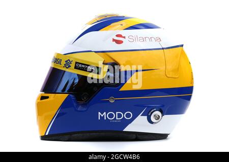 Der Helm des Marcus Ericsson (SWE) sauber F1 Teams. Großer Preis von Australien, Donnerstag, 12. März 2015. Albert Park, Melbourne, Australien. Stockfoto