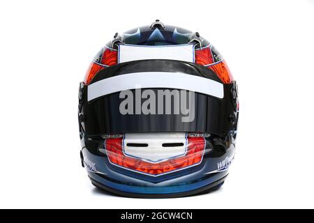 Der Helm des will Stevens (GBR) Manor F1 Teams. Großer Preis von Australien, Donnerstag, 12. März 2015. Albert Park, Melbourne, Australien. Stockfoto