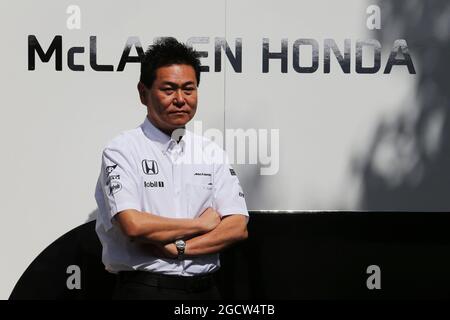 Yasuhisa Arai (JPN) Honda Motorsport Chief Officer. Großer Preis von Australien, Sonntag, 15. März 2015. Albert Park, Melbourne, Australien. Stockfoto