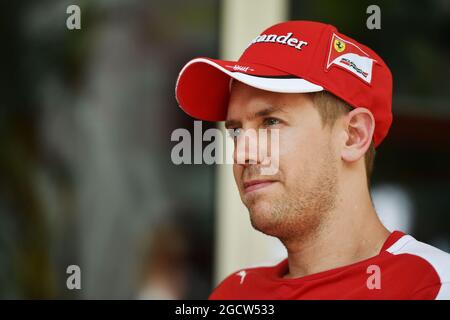 Sebastian Vettel (GER) Ferrari. Großer Preis von Malaysia, Donnerstag, 26. März 2015. Sepang, Kuala Lumpur, Malaysia. Stockfoto