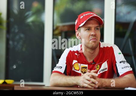 Sebastian Vettel (GER) Ferrari. Großer Preis von Malaysia, Donnerstag, 26. März 2015. Sepang, Kuala Lumpur, Malaysia. Stockfoto